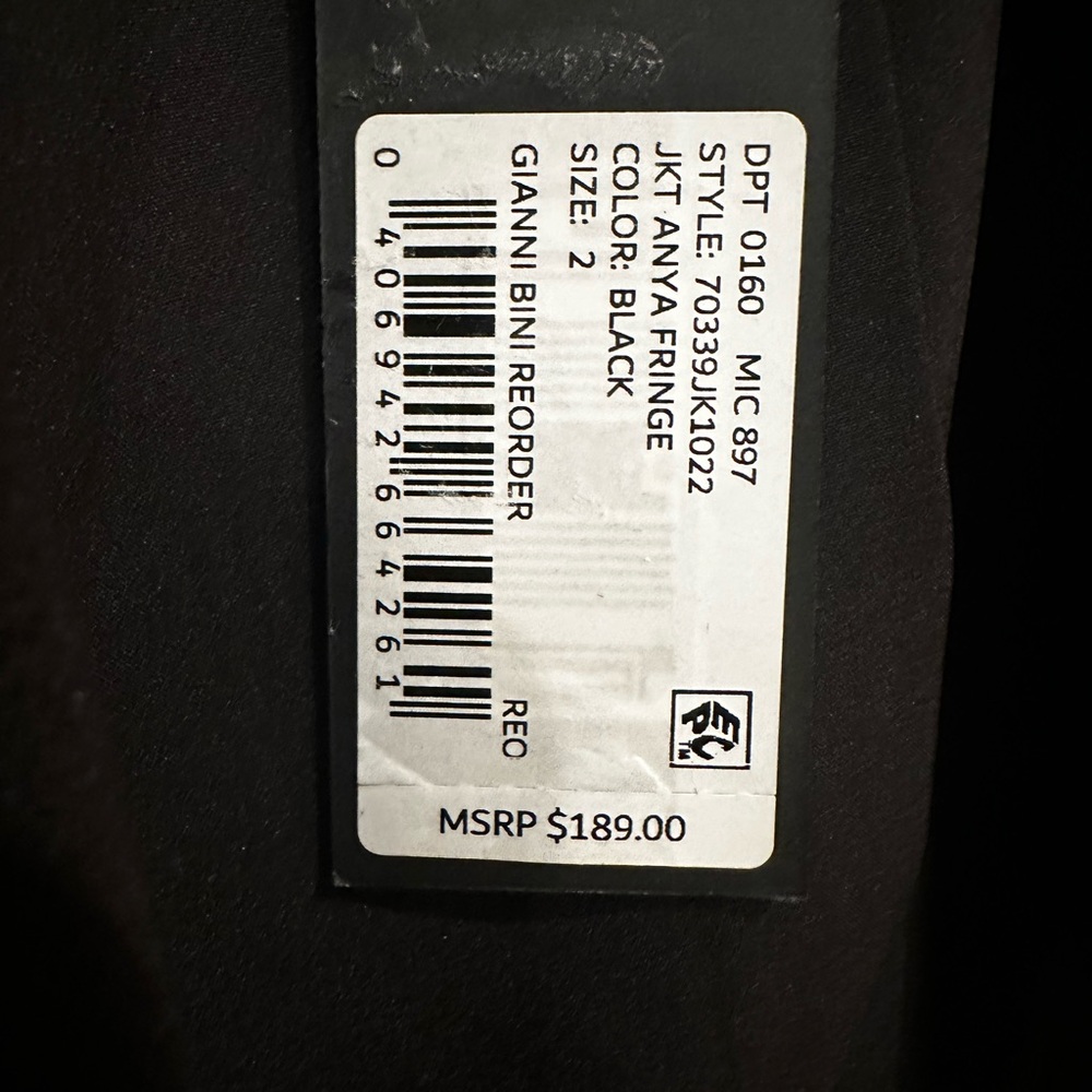 Gianni Bini Black Blazer Dress with Silver Fringe - Picture 3 of 11